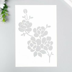Трафарет "Ветка с цветами" 24х16 см Noname