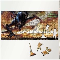 Пазл из дерева с фигурками, 230 деталей, 46х23 см игры Aliens 3 Aliens 3, Чужие, Алиен, шутер, Sega, 16 bit, ретро - 5513 Puzzle Wood