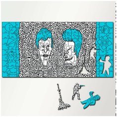 Пазл из дерева с фигурками, 230 деталей, 46х23 см игры BEAVIS & BUTTHEAD - 5459 Puzzle Wood