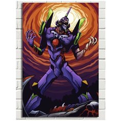 Картина по номерам Аниме Евангелион (Аска, Рэй, Синдзи) - 7646 В 60x40