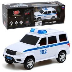 Машина р/у «УАЗ Патриот. Полиция» 15,5 см, свет, белый PATRIOT Технопарк