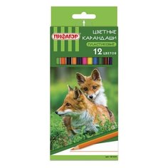 Карандаши цветные пифагор "лесные жители", комплект 30 шт, 12 цветов, пластиковые, классические заточенные, 181334