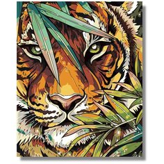 Картина по номерам " Тигр tiger " холст на подрамнике 40х60