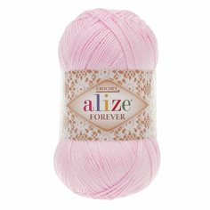 Пряжа ALIZE FOREVER, пастельно-розовый - 185, 100% микрофибра акрил, 5 мотков, 50 г, 300 м.
