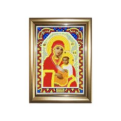 Алмазная мозаика "Богородица Утоли мои печали" 10,5Х14,5см в подарок золотая рамка для готовой работы НАСЛЕДИЕ