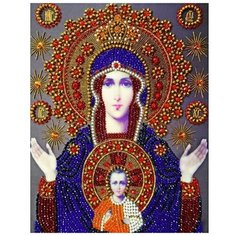 Набор для вышивания хрустальными камнями Хрустальные грани "Богородица Знамение", 27x33 см