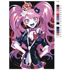 Картина по номерам T720 "Джунко Эношима. Аниме Данганронпа - Danganronpa " 50x70 Brushes Paints