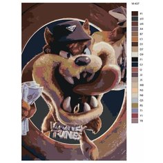 Картина по номерам W-437 "Мультсериал - Looney Tunes. Тасманский дьявол" 50x70 Brushes Paints