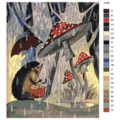 Картина по номерам X-493 "Сказка Живые грибы - Сутеев В. Г" 60х80 Brushes Paints