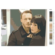 Картина по номерам W-82 "Турецкий сериал - постучись в мою дверь. Серкан Болат - Керем Бюрсин и Эда Йылдыз - Ханде Эрчел" 40х50 Brushes Paints