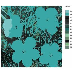 Картина по номерам W-678 "Репродукция картины - цветы. Художник Энди Уорхол" 70х70 Brushes Paints