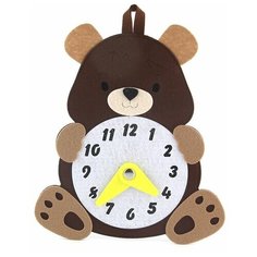 Настольные обучающие игры для детей учим время, развивающие игрушки "Часы. Медведь", часы для обучения детей времени Woodland