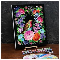 Картина по номерам на холсте с подрамником "Жостово" 40х50 см Школа талантов