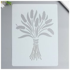 Трафарет пластик "Букет из камыша" 29,7х21 см Noname