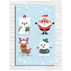 Картина по номерам на холсте новый год 2023 Merry Christmas, Санта - 11429 В 20x30