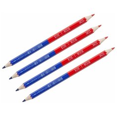 Карандаш двухцветный Koh-I-Noor, синий-красный, утолщенный (4 штуки)