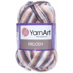 Пряжа YarnArt Melody 100г, 230м (ЯрнАрт Мелоди) Нитки для вязания, 9% шерсть, 21% акрил, 70% полиамид, цвет 902 меланж, 3шт