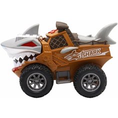 Машинка инерционная Funky toys «Акула» со светом и звуком (коричневая)