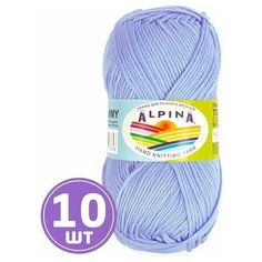 Пряжа детская для вязания крючком, спицами Alpina Альпина TOMMY классическая средняя, акрил 100%, цвет №026 Светло-сиреневый, 130 м, 10 шт по 50 г