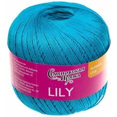 Пряжа Семеновская пряжа Lily (290), бирюзово-голубой 5 шт. по 100 г