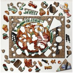 Пазл из дерева с фигурками, 340 деталей, размер 36х27 см, модель еда - 753 Puzzle Wood