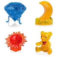 Подарки девочке Головоломка комплект новогодний 4 пазла Идеи подарков родительский комитет Новый год Кристал, Месяц, Шар Солнце, Мишка Iq Toy