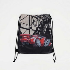 Мешок для обуви на шнурке, цвет чёрный/красный Сима ленд