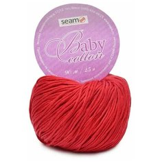 Пряжа Baby Cotton Seam 100% бэби хлопок, цвет 4306 красный