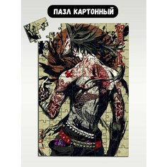 Пазл картонный 29x20 см, размер А4, 120 деталей, модель Японские картины Якудза Мафия татуировки - 2467 Puzzle