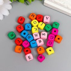 Арт Узор Бусины для творчества дерево "Алфавит на кубиках" набор 30 шт 1х1 см