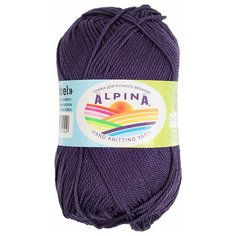 Пряжа Alpina Альпина ANABEL классическая средняя, мерсеризованный хлопок 100%, цвет №065 Темно-фиолетовый, 120 м, 10 шт по 50 г