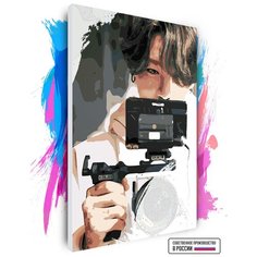 Картина по номерам на холсте BTS Jungkook Cam, 80 х 120 см Красиво Красим