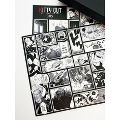 Стикерпак Kitty Cut / Стальной Алхимик / Fullmetal Alchemist / 21х15см (2шт) / Стикеры на телефон, ноутбук, тетрадь, мебель / Идея подарка / SP005