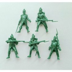 Французы. Наполеоновские войны. Фигурки для настольных игр. Набор из 5 солдатиков Батальон "Ватерлоо". Битвы Fantasy, Технолог. 54 мм