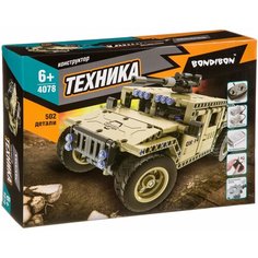 Конструктор BONDIBON Техника BB4078 Военный внедорожник, 502 дет.