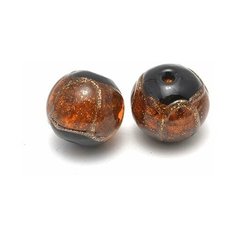 Бусины стеклянные Мурано TESОRO арт. TS. D5162-07 цв.2 цв. бежевый 14 мм in Ø2 мм Tesoro