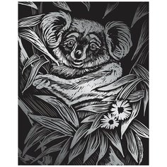 GHK Набор для творчества "Гравюра 20 x 25.5 см №04 "Коала" (серебро) Hobbius