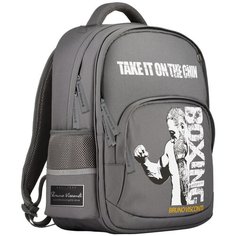 Рюкзак BrunoVisconti, классический , серый с эргономичной спинкой, «бокс», Арт. 12-002-149/05