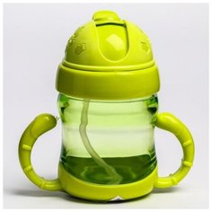 Поильник силиконовой струбочкой, с ручками, 150 мл, цвет микс NO Name