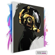 Картина по номерам на холсте В Профиль - Daft Punk, 100 х 150 см Красиво Красим