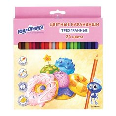 Юнландия Карандаши цветные юнландия сладкие истории , 24 цвета, трехгранные заточенные, 181395