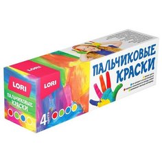 Пальчиковые краски, 4 цв. по 40 мл Lori