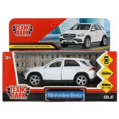 313469 Машина металл MERCEDES-BENZ GLE 2018 12 см, двери, багаж, инер, белый, кор. Технопарк