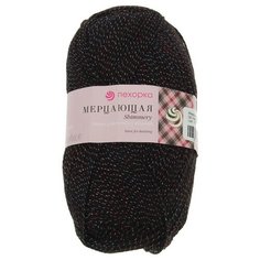 Пряжа Пехорка Мерцающая 5шт, 96 % акрил, 4 % люрекс, 100 г, 430 м, 5 шт., 002 Черный