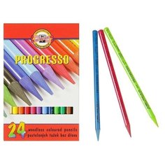 Koh-I-Noor Карандаши художественные 24 цвета, Koh-I-Noor PROGRESSO 8758, цветные, цельнографитные, в картонной коробке