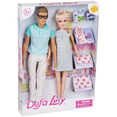 Игровой набор Счастливая семья, в комплете 3 куклы, предметов 5 шт Defa