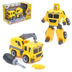 Конструктор винтовой «Строительный кран», 2 в 1 робот-машина Dade Toys