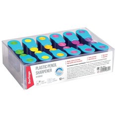 Точилка Berlingo пластиковая "Hybrid", 1 отверстие,12 шт, контейнер (BBp_15013)