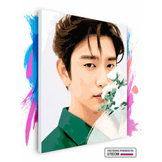 Картина по номерам на холсте GOT7 Jinyoung Flower, 90 х 120 см Красиво Красим