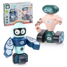 Конструктор магнитный пластиковый детский "Робот" Oubaoloon HD363A (14 деталей) в коробке